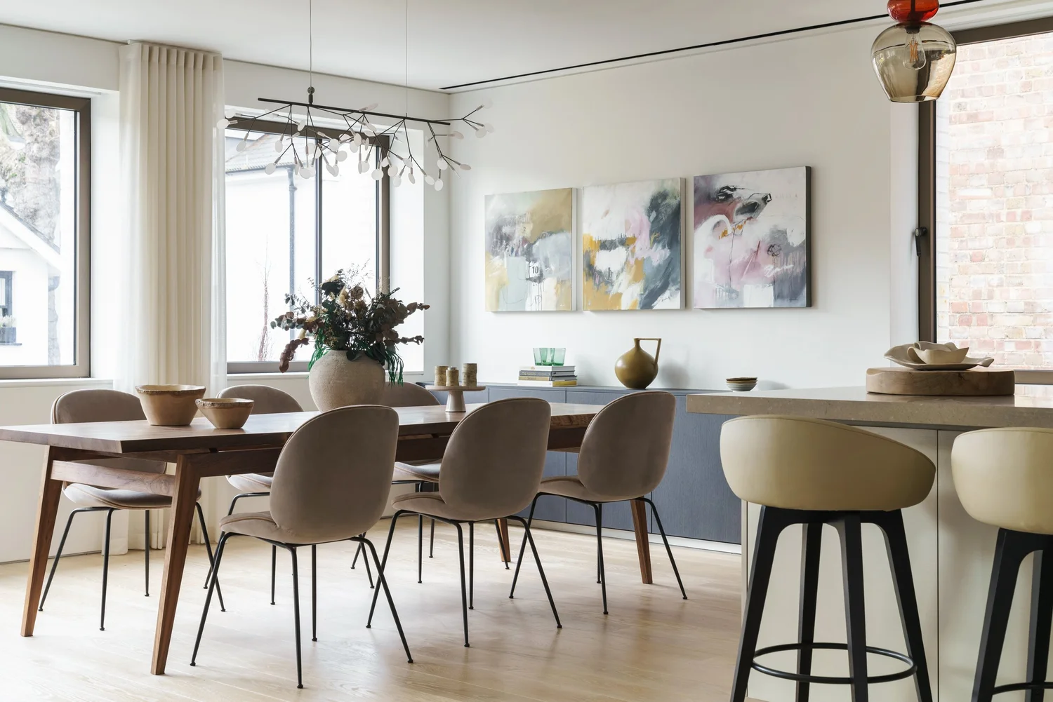 Dining room, Kensington development apartment I — Matthews Rea